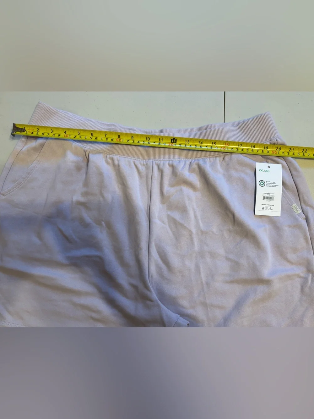 Athletic Works Pastel Lavender Rib-Waist Athletic Shorts XXL  0017S